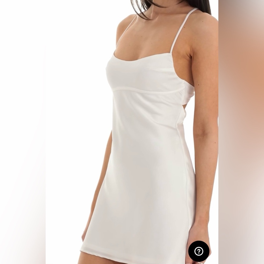 Lucy In The Sky Open Back Slip Dress in White